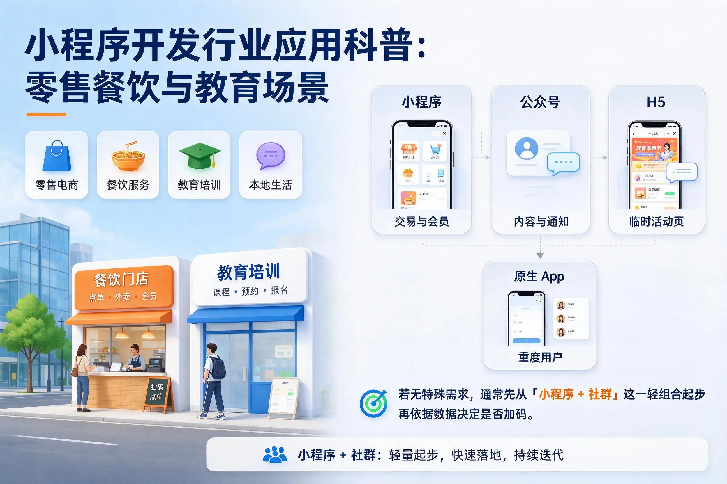 福建小程序开发行业应用科普:零售餐饮与教育场景