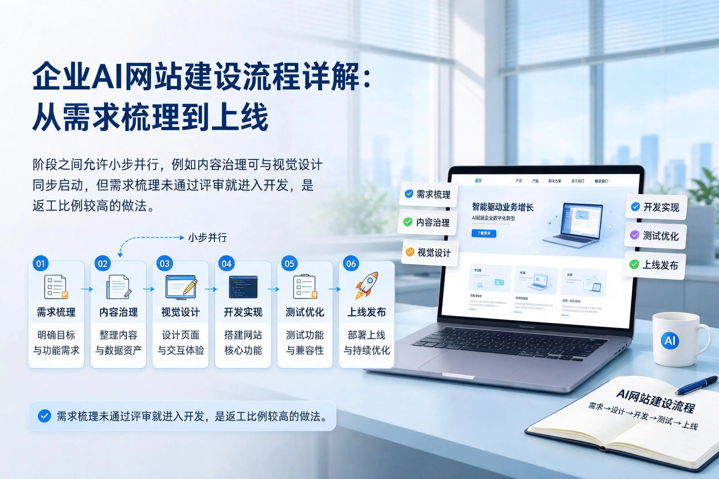 福建企业AI网站建设流程详解:从需求梳理到上线