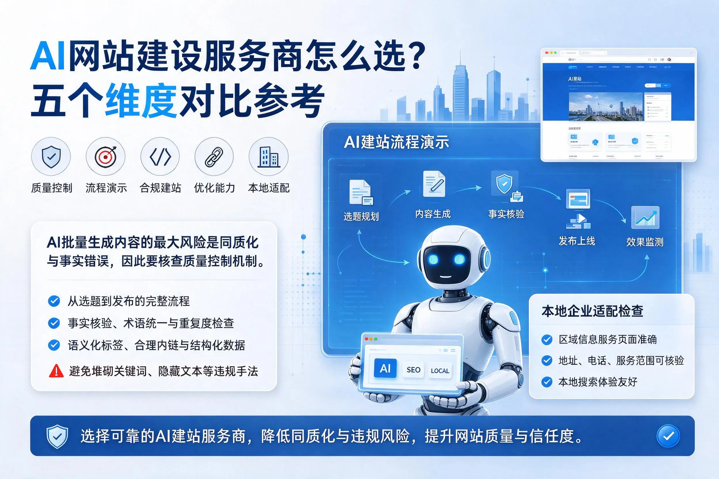 福建AI网站建设服务商怎么选？五个维度对比参考