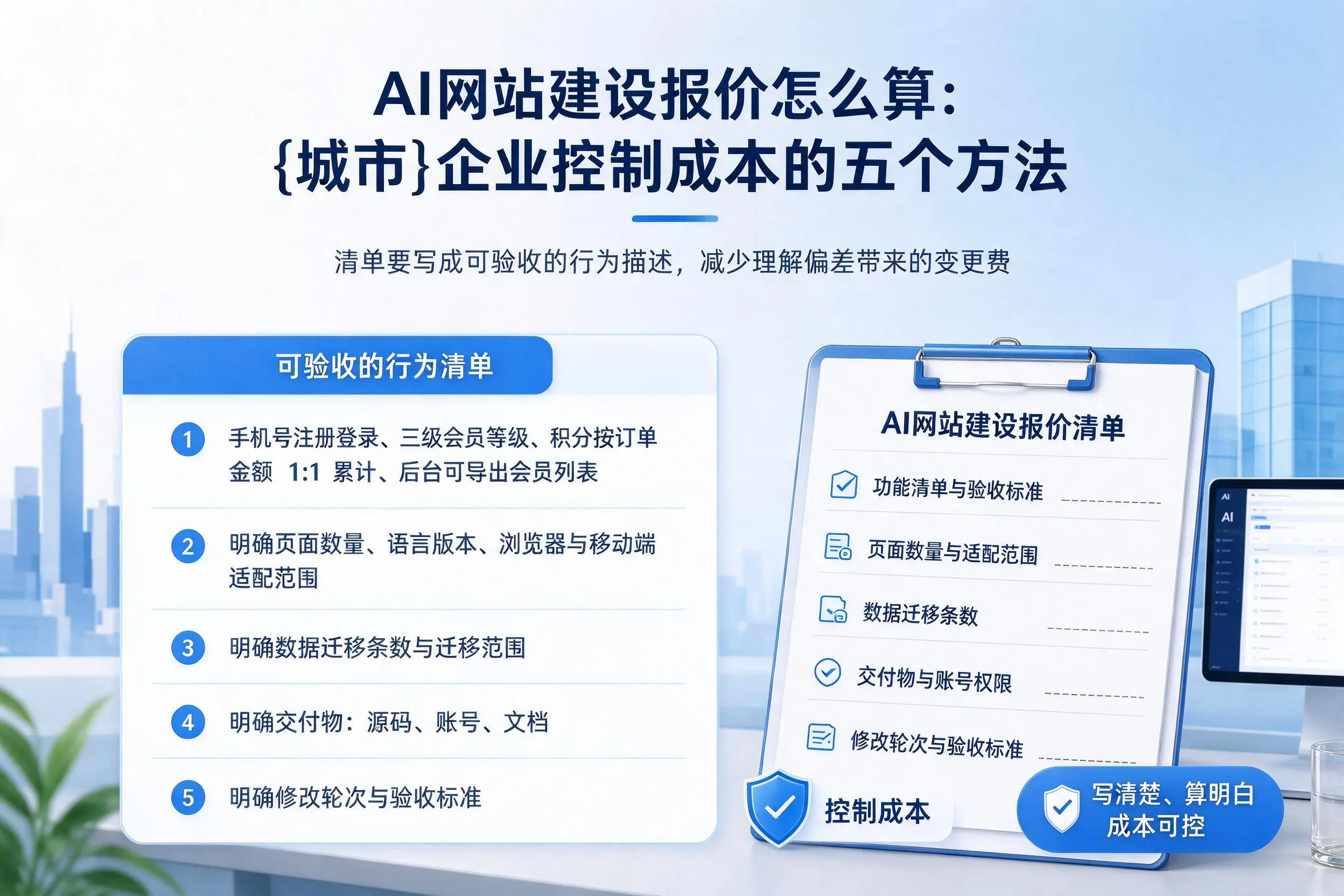 AI网站建设报价怎么算:福建企业控制成本的五个方法